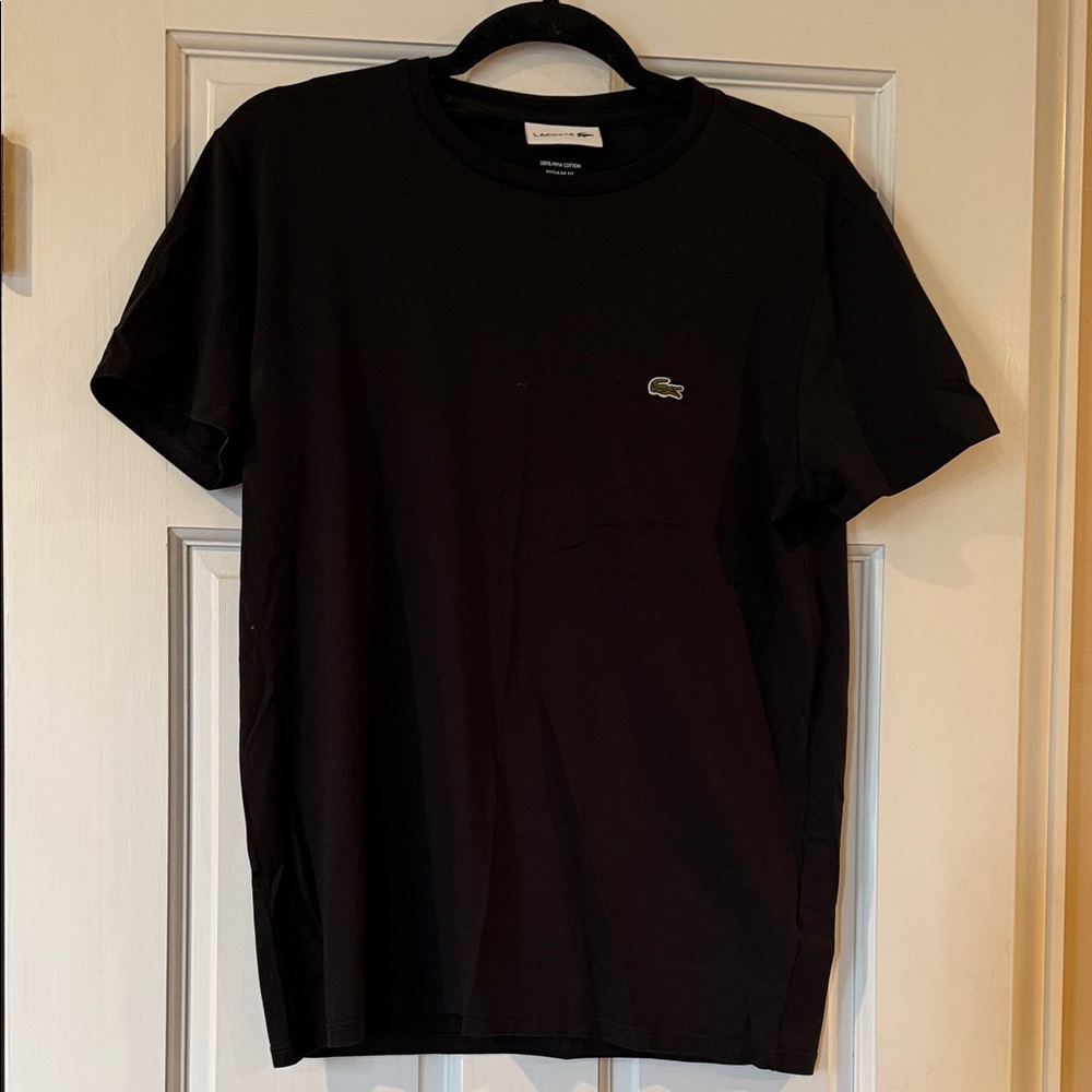 Lacoste Men's Black Tee with Logo